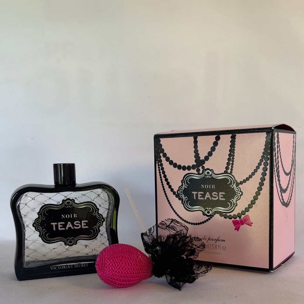 EMPTY BOTTLE VICTORIA’S SECRET NOIR TEASE EAU DE PARFUM BLACK PINK WITH ATOMIZER - Picture 5 of 13